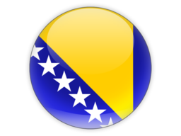 Bosnian flag, yellow and blue with white starts